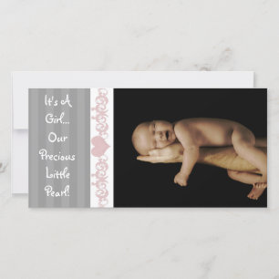 Faire-part C'est une fille... Notre Précieuse Petite Perle