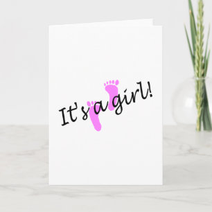 Faire-part C'est une fille (pieds roses)