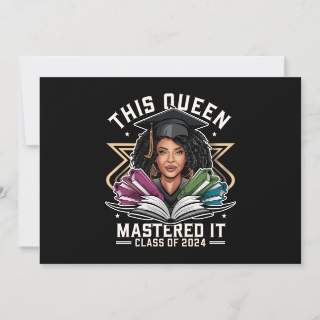 Faire-part Cette reine l'a maîtrisée Classe de 2024 Graduatio (Devant)