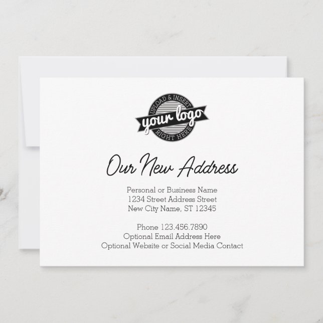 Faire-part Changement d'adresse avec logo d'entreprise (Devant)