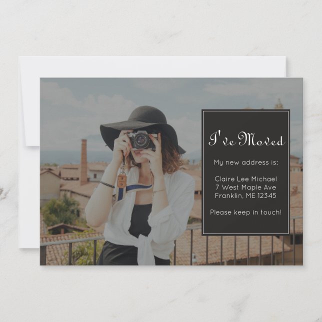 Faire-part Changement d'adresse photo et points de beauté (Devant)