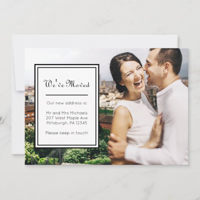 Faire-part Changement d'adresse photo et points de beauté (Devant)