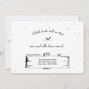 Faire-part Changement d'adresse Signpost Oiseaux avec étoiles