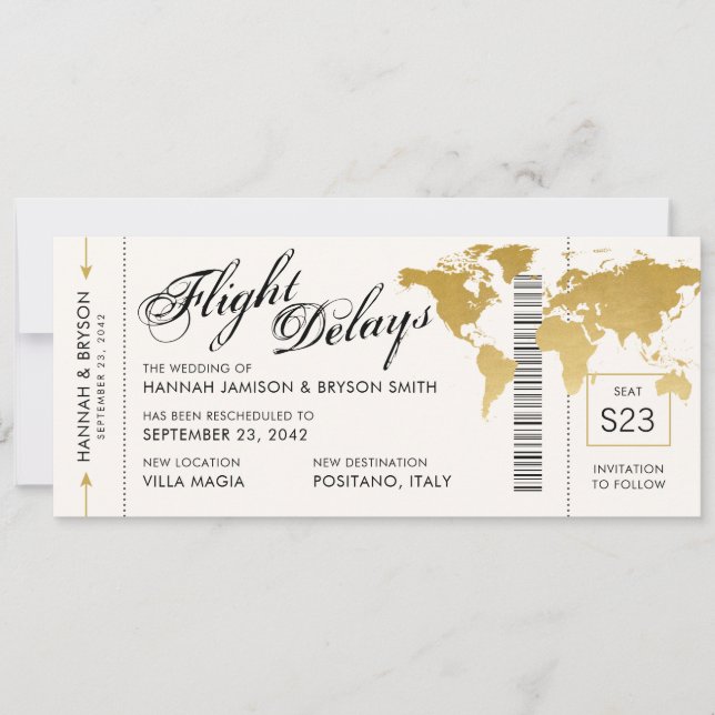 Faire-part Changement dans les plans Plan du monde Embarqueme (Devant)