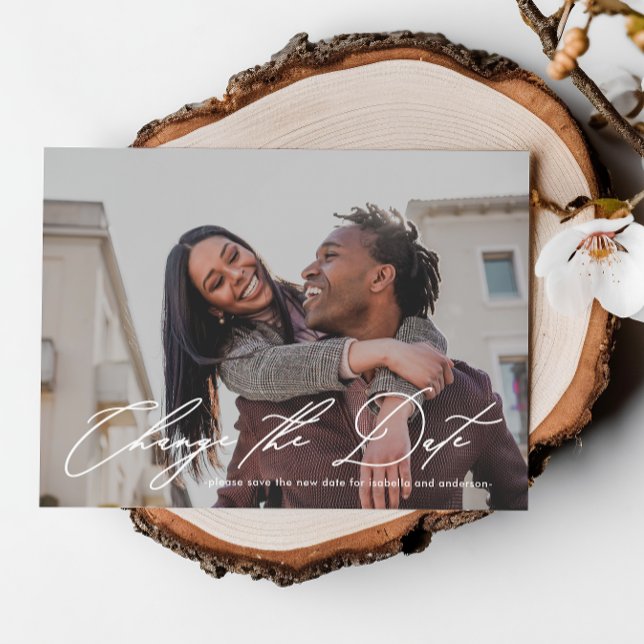 Faire-part Changement de date de mariage avec nouvelle date e (Créateur téléchargé)