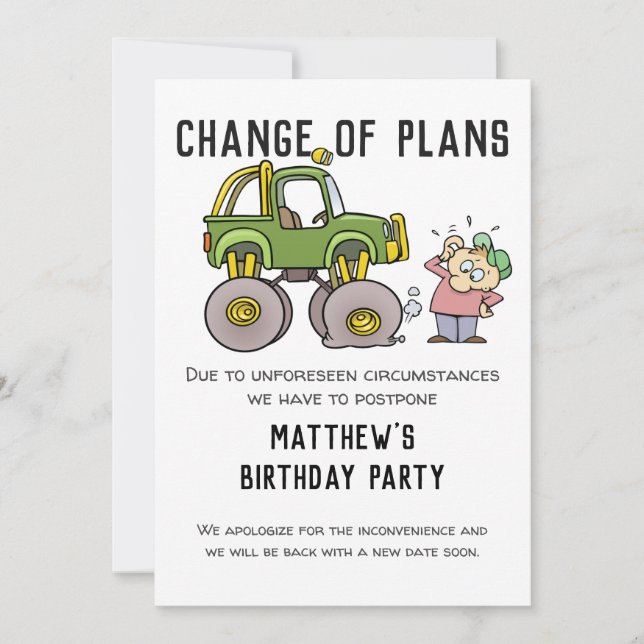 Faire-part Changement De Régimes Annulation Du Parti Reporter (Devant)