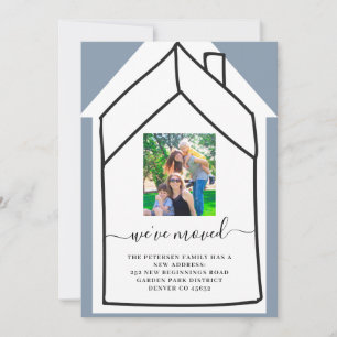 Faire-part Changement moderne de photo d'adresse en mouvement