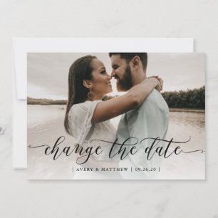 Faire-part Changer la date Photo Calligraphie moderne minimal