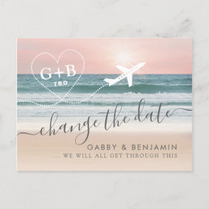 Faire-part Changer la date TBD Carte postale de mariage sur l
