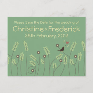 Faire-part Chanson d'amour, enregistrer la date carte postale