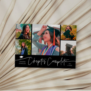 Faire-part Chapitre Terminé Noir Grad Multi Photo