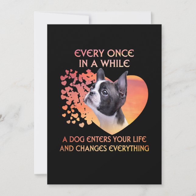 Faire-part Chaque Fois Qu'Un Chien Entre Dans Votre Vie Bosto (Devant)