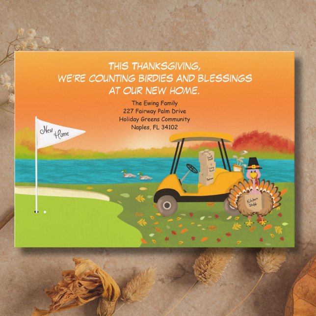 Faire-part Chariot de golf de Thanksgiving avec boîtes mobile (Créateur téléchargé)