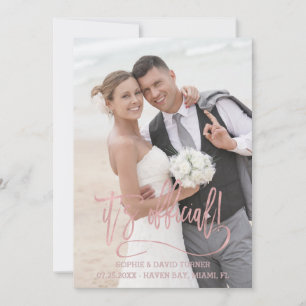 Faire-part Charm Rose Gold Calligraphie C'est le Mariage offi