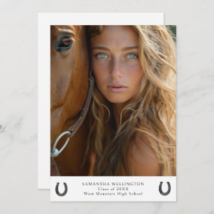 Faire-part Chaussure Equestrian moderne Photo Graduation