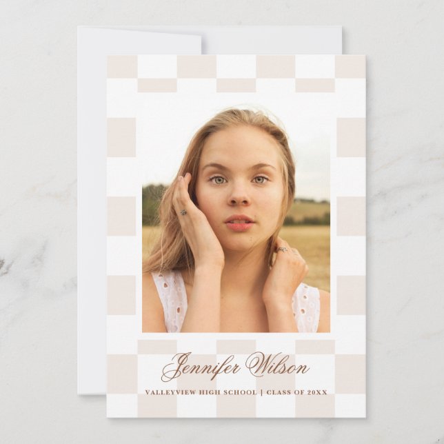 Faire-part Checkered Grad graduation announcement (Devant)