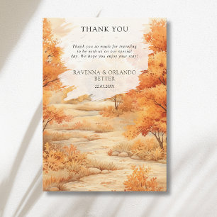Faire-part Chemin forestier d'automne Feuilles Tombe Mariage