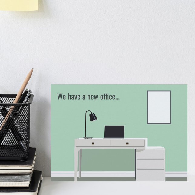 Faire-part Cher Nouvelle Adresse Bureau Changer Bureau Vert D (Créateur téléchargé)