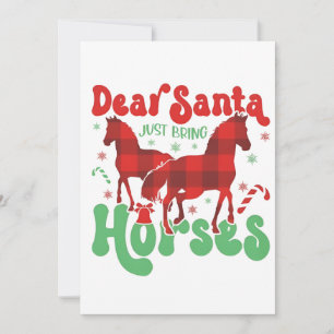 Faire-part Cher Père Noël, apportez juste les chevaux, Noël d