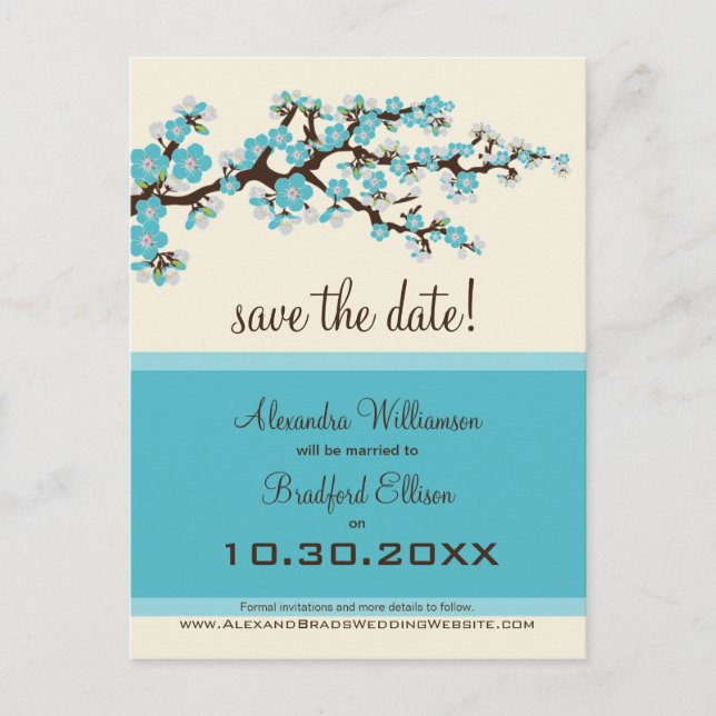 Faire-part Cherry Blossom Enregistrer la date Carte postale ( (Devant)