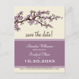 Faire-part Cherry Blossom Enregistrer la date Carte postale (