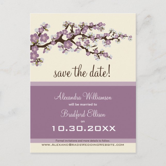 Faire-part Cherry Blossom Enregistrer la date Carte postale ( (Devant)