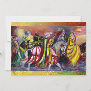 Faire-part CHEVAUX, MUSIQUE DANS LA NUIT, étincelles jaunes