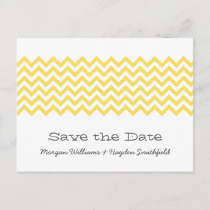 Faire-part Chevron simple jaune Enregistrer la carte postale 