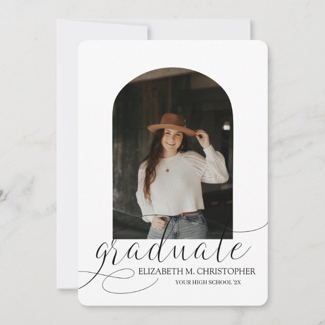 Faire-part Chic Arch 5 Photo Collage Graduation (Devant)