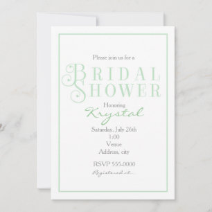 Faire-part chic de Baby Shower de mariage vert sau