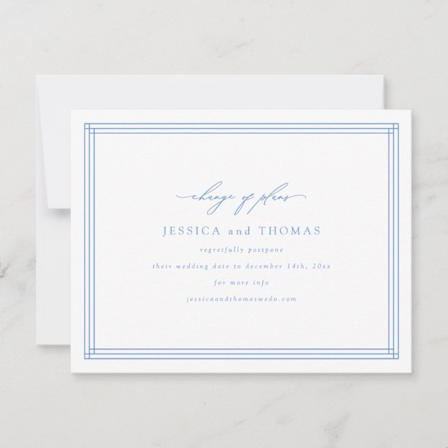 Faire-part Chic Faire suivre un report de mariage Changer la  (Devant)