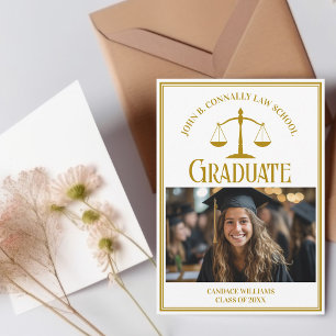 Faire-part Chic Gold Law School Graduation Photo