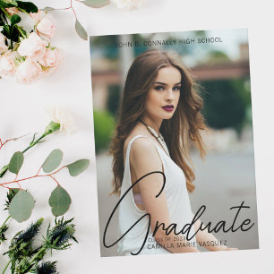 Faire-part Chic Graduation Photo manuscrite Script superposit