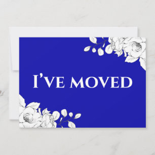 Faire-part Chic Moderne Royal Bleu Blanc Floral Je Suis Démén