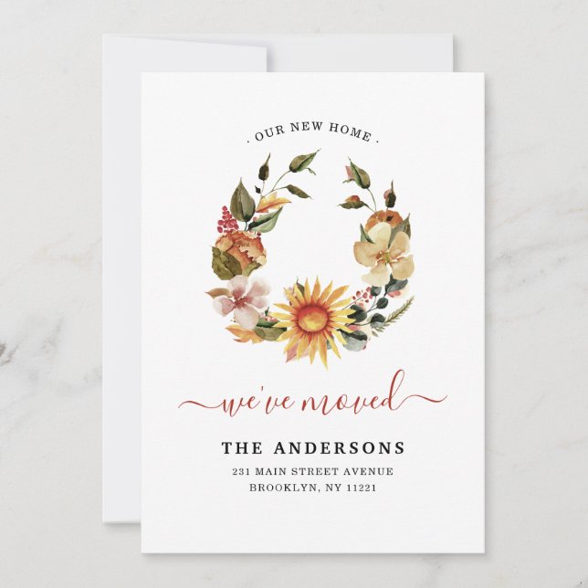 Faire-part Chic Nous avons déménagé Automne Automne Automne A (Devant)