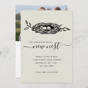 Faire-part Chic Nouveau nid Accueil Changement d'adresse Phot