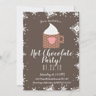 Faire-part Chocolat chaud froid en hiver Camion feu de camp