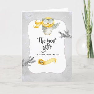 Faire-part Chouette d'hiver Noël bébé attend une photo