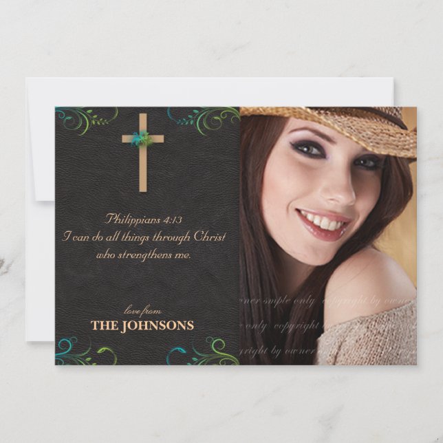 Faire-part Christian Grad Graduation Photo Je peux faire tout (Devant)