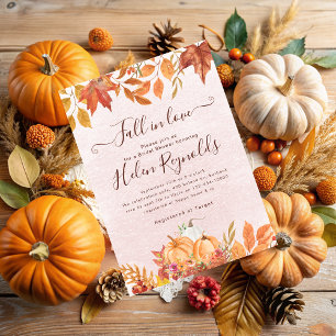 Faire-part Chute en amour Boho Automne Citrouille Fête des ma