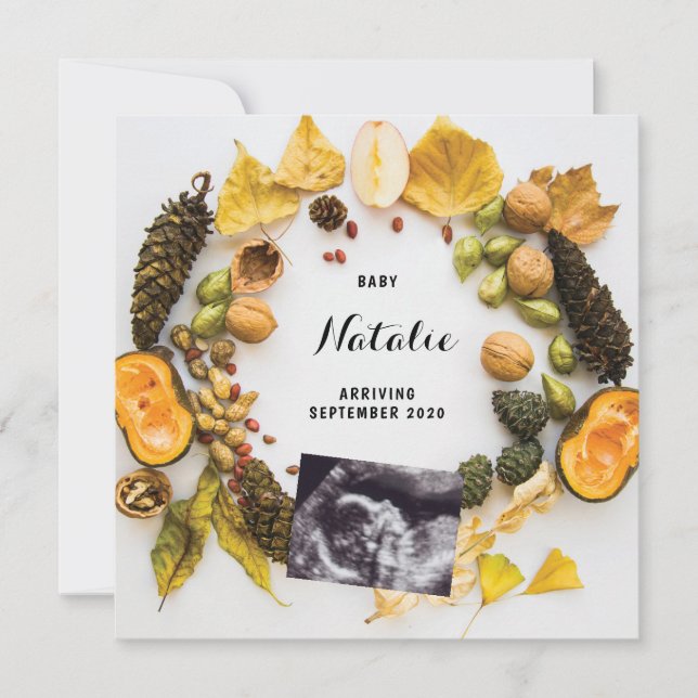 Faire-part Citrouille de grossesse Automne Automne Automne Fa (Devant)