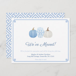 Faire-part Citrouille de la Chinoiserie Bleu et Blanc Changem