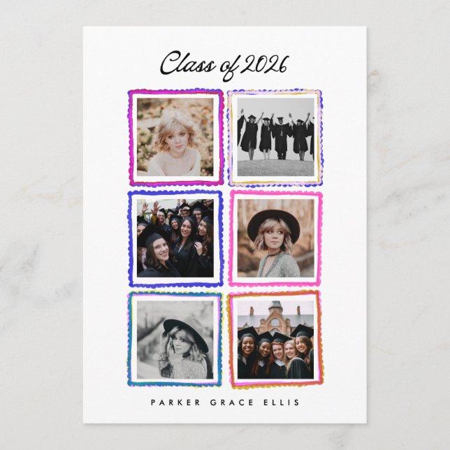 Faire-part Class of 2026 Graduate 6 Photo Collage High School (Devant)