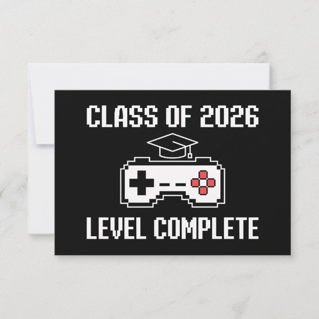 Faire-part Class Of 2026 Level Complete Gaming Graduation (Devant)