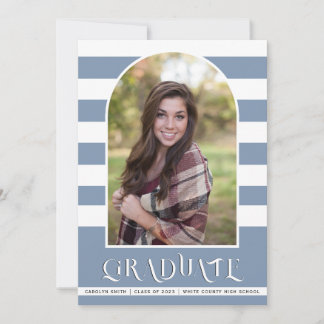 Faire-part Classe bleue Dusty de 2023 Arch photo graduation