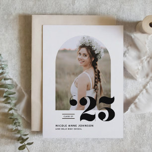 Faire-part Classe Boho de 2025 Arch Photo Graduation