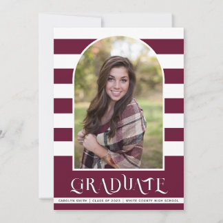 Faire-part Classe Bourgogne de 2023 Arch photo graduation