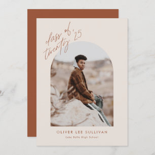 Faire-part Classe de 2023 Terracotta Arch Photo Graduation