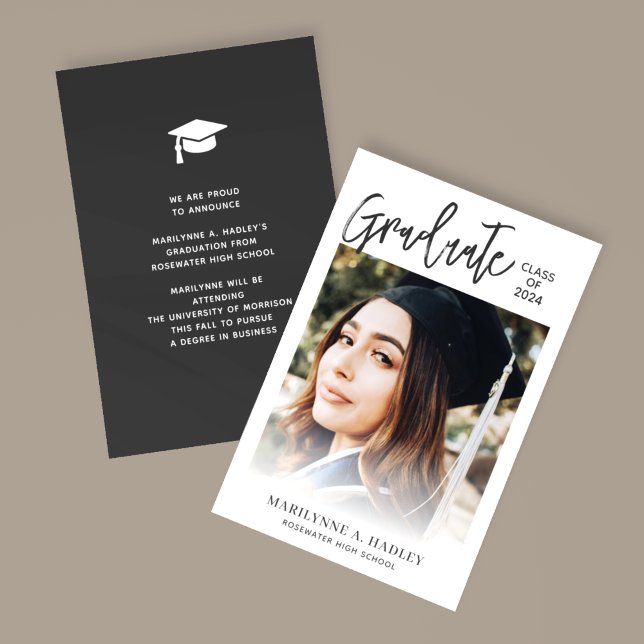 Faire-part Classe de 2024 Photo Overlay Graduate (Créateur téléchargé)
