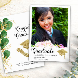 Faire-part Classe de 2025 Grad Photo Elegant Girl Graduation